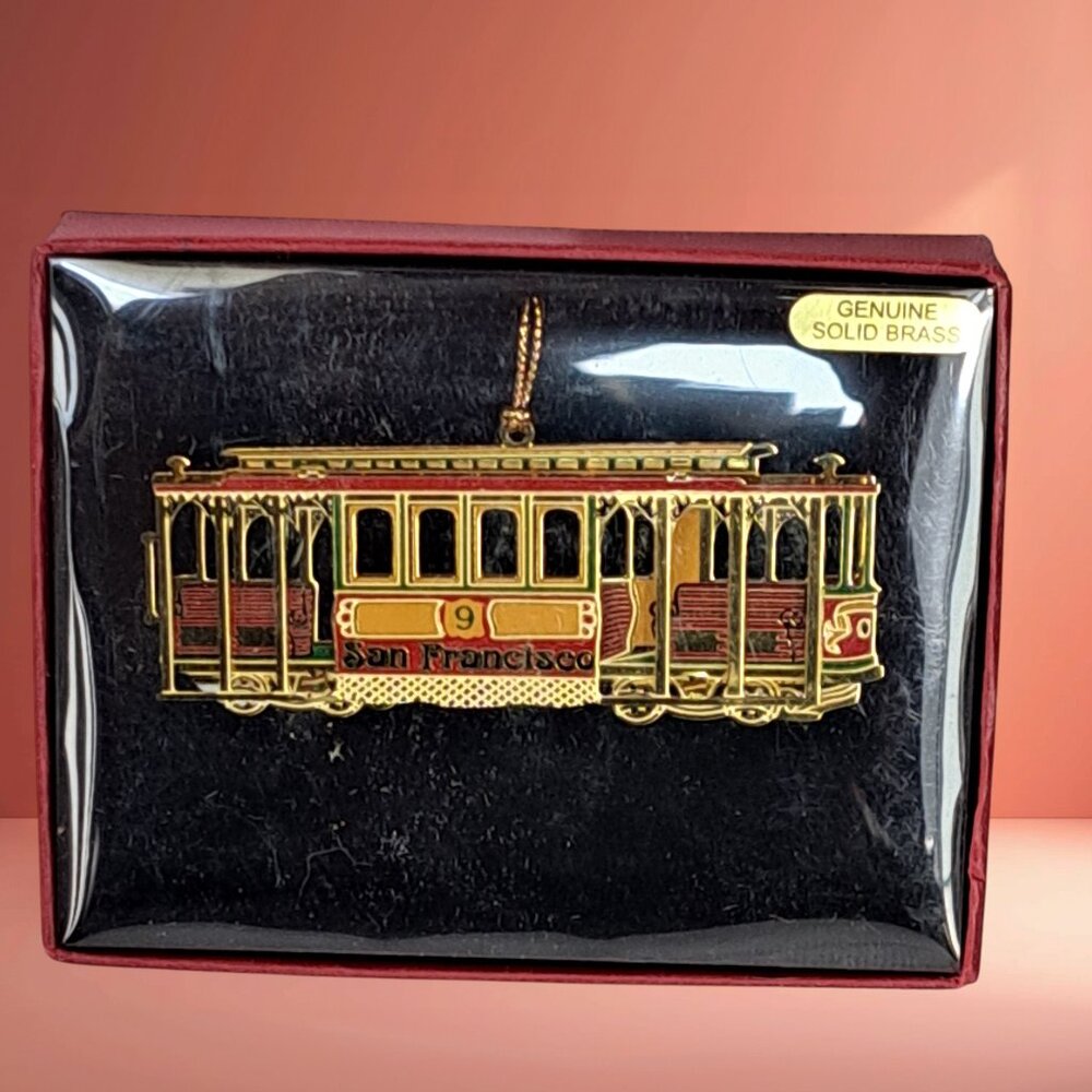 National Treasures San Francisco Train Car Genuine 24k Gold Flashed Brass